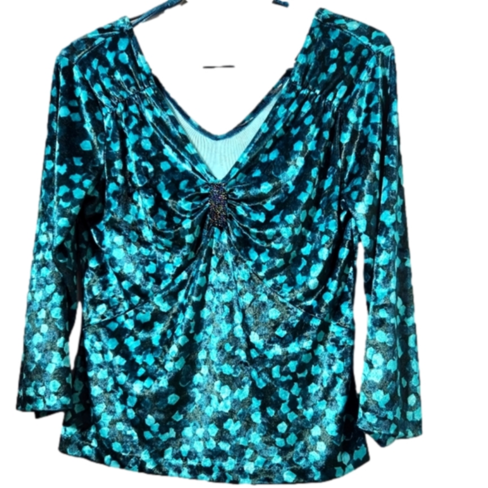 Velvet waterfall blouse